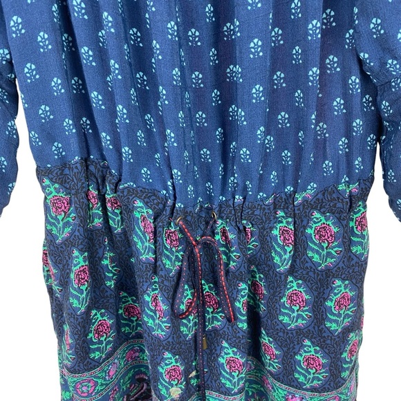 Anthropologie Ett Twa Romper Size XS One Piece Shorts Top Blue Floral Kaleo - Picture 9 of 16